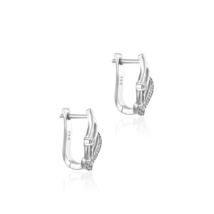 Alternative view of Indulge in the Ultimate Luxury: 18K White Gold Diamond Earrings with IDT Certification by Bafleh Jewellery