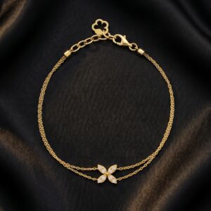 Bloom in Style: Yellow Gold Flower-Shaped Diamond Bracelet