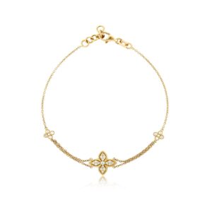 Luxury Redefined: Yellow Gold Flower-Shaped Diamond Bracelet