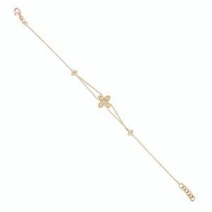 Alternative view of Luxury Redefined: Yellow Gold Flower-Shaped Diamond Bracelet