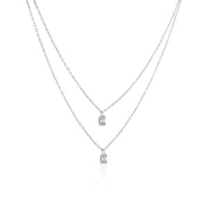 Alternative view of Make Every Moment Sparkle: Exquisite Double-Layer White Gold Diamond Necklace from Bafleh Jewellery