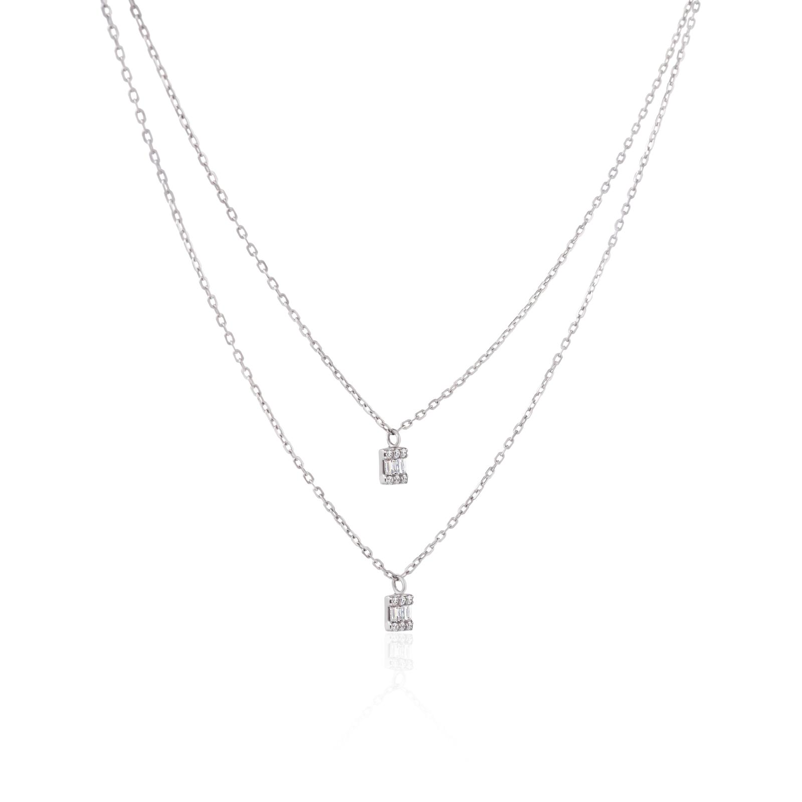 Make Every Moment Sparkle: Exquisite Double-Layer White Gold Diamond Necklace from Bafleh Jewellery - Image 2