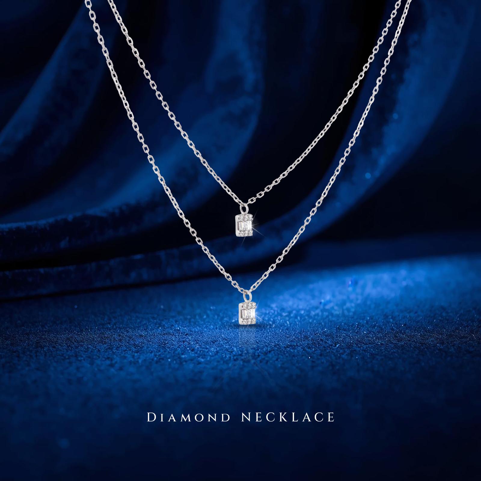 Make Every Moment Sparkle: Exquisite Double-Layer White Gold Diamond Necklace from Bafleh Jewellery - Image 5