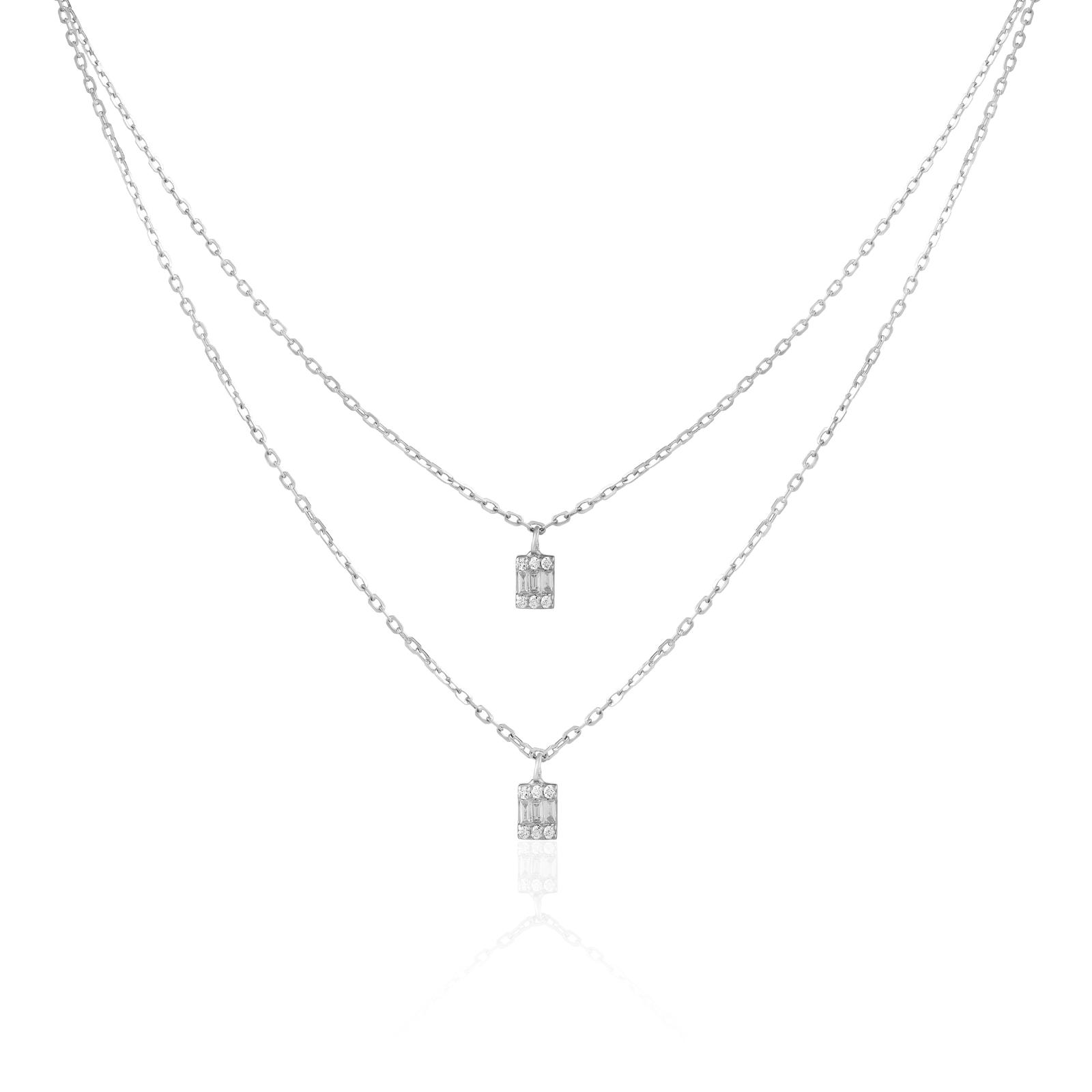Make Every Moment Sparkle: Exquisite Double-Layer White Gold Diamond Necklace from Bafleh Jewellery - Image 3