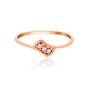 Alternative view of Minimalist Beauty: Light & Chic Rose Gold Diamond Rings for Every Day