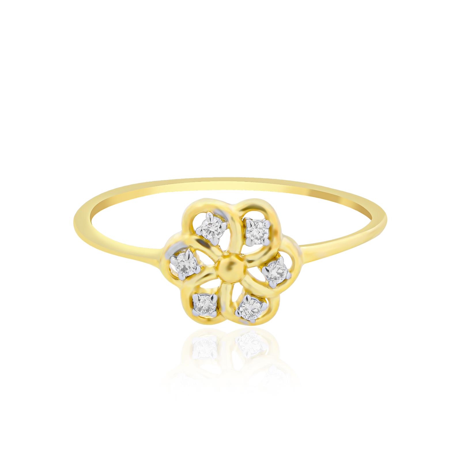 Floral Elegance: Delicate Yellow Gold Diamond Rings for Every Day - Image 2
