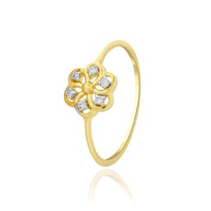 Floral Elegance: Delicate Yellow Gold Diamond Rings for Every Day