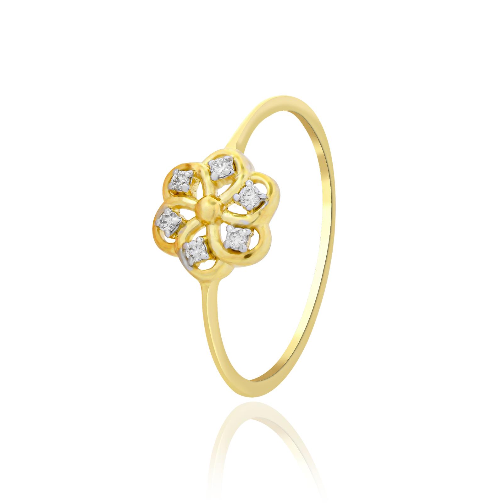 Floral Elegance: Delicate Yellow Gold Diamond Rings for Every Day