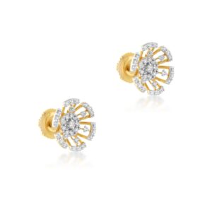 Alternative view of Flower-Shaped Diamond Earrings with IDT Certificate ? Exclusively at Bafleh Jewellery