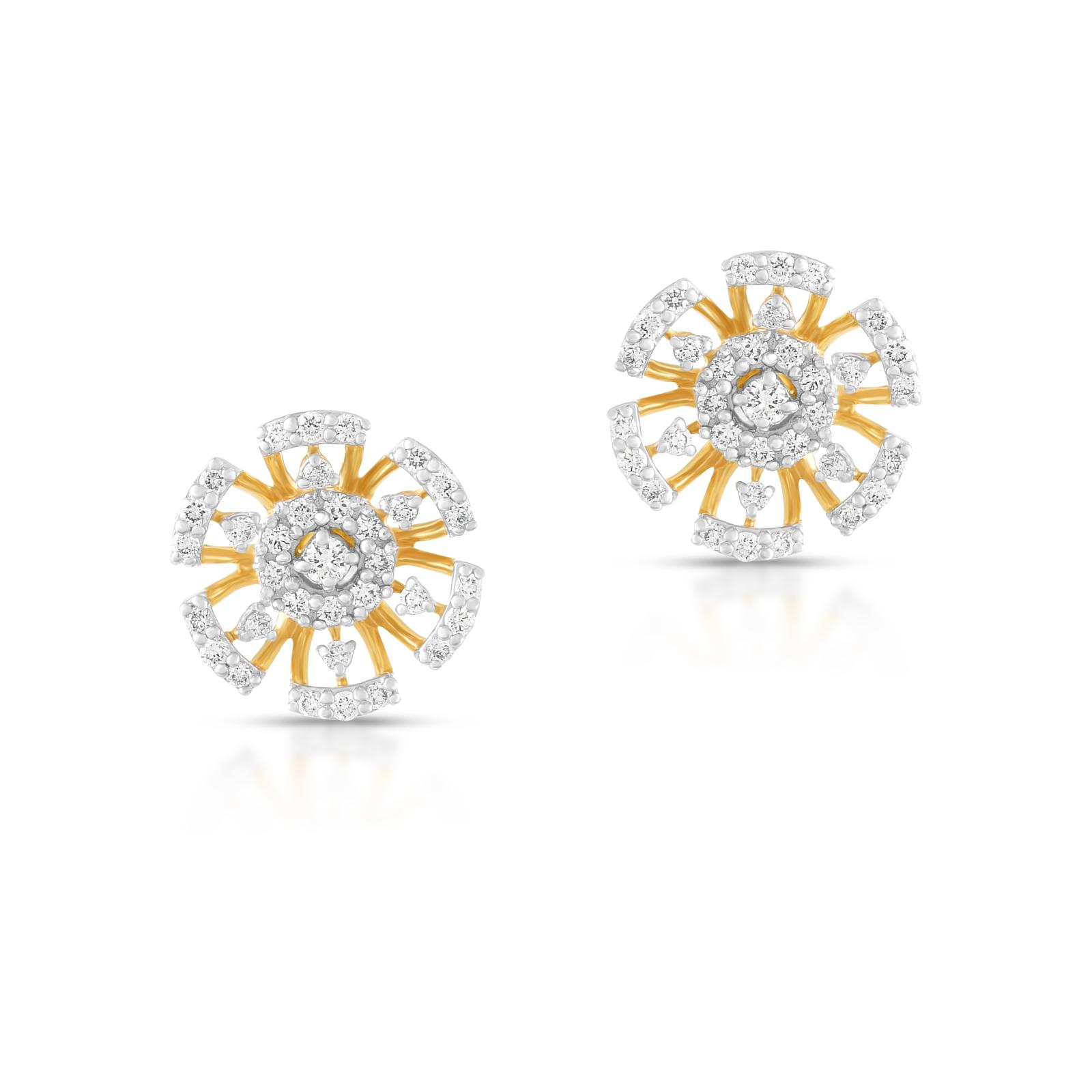 Flower-Shaped Diamond Earrings with IDT Certificate ? Exclusively at Bafleh Jewellery