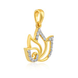Alternative view of Lotus-Inspired Radiance: Round Cut Diamond Pendant for a Timeless Touch