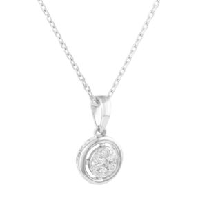 White Gold Natural Diamond Necklace ? Certified Elegance Only at Bafleh Jewellery