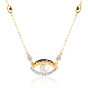 Fashion Meets Tradition: Lightweight Diamond Evil Eye Necklace