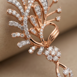 Alternative view of Buy Now: Elegant Diamond Pendant Set in 18K Rose Gold Bafleh Jewellery