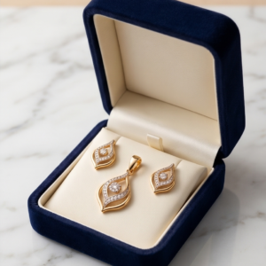 Alternative view of Radiant Beauty in 18K Rose Gold Diamond Pendant Set Collection