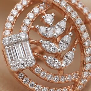 Alternative view of Elegant Round Shape 18K Gold Stud Earrings with Natural Diamonds by Bafleh Jewellery