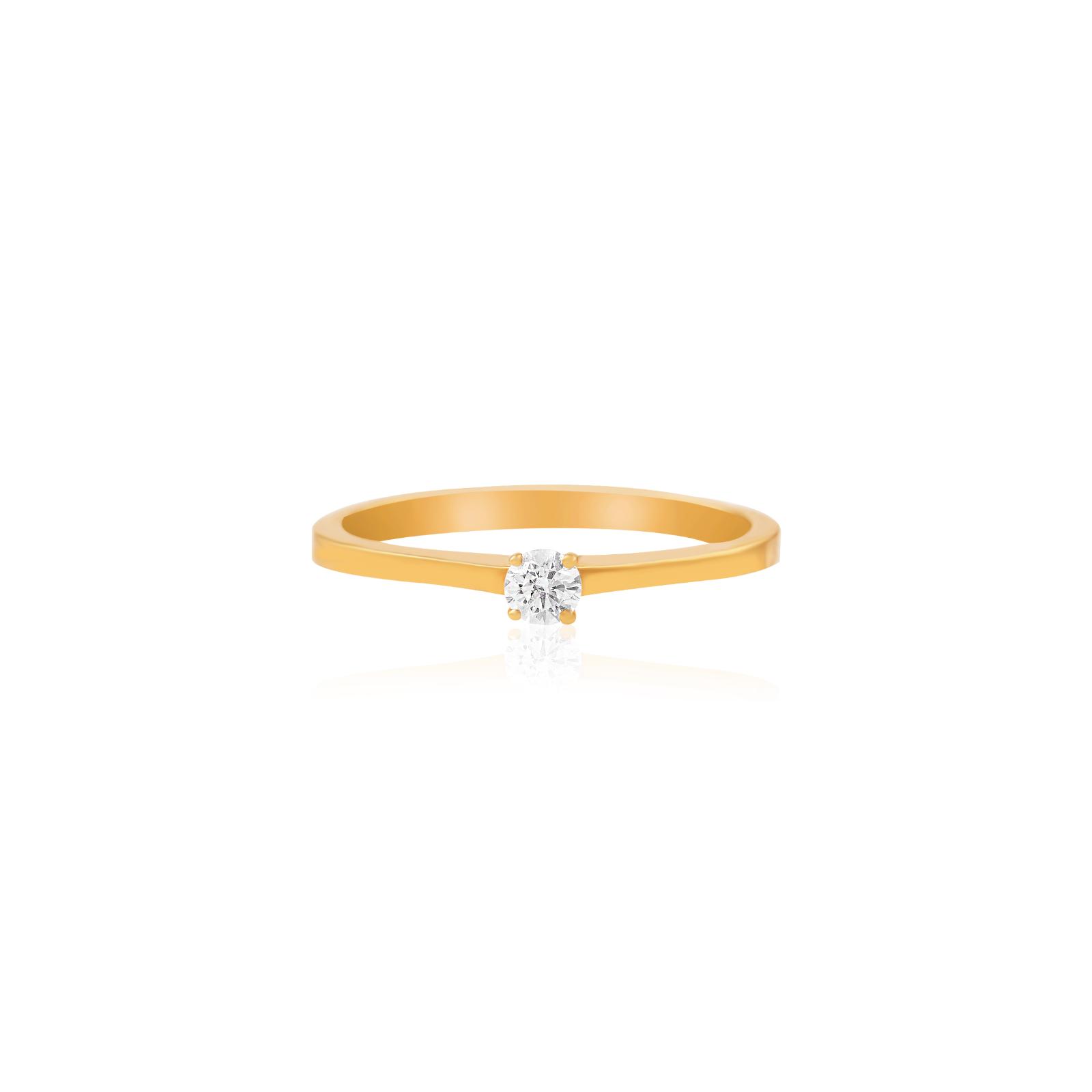 Modern Luxury: Lightweight Yellow Gold Diamond Ring for Every Occasion - Image 2